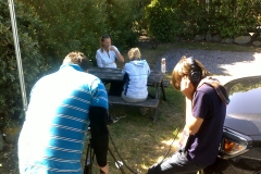Filming at a camp ground